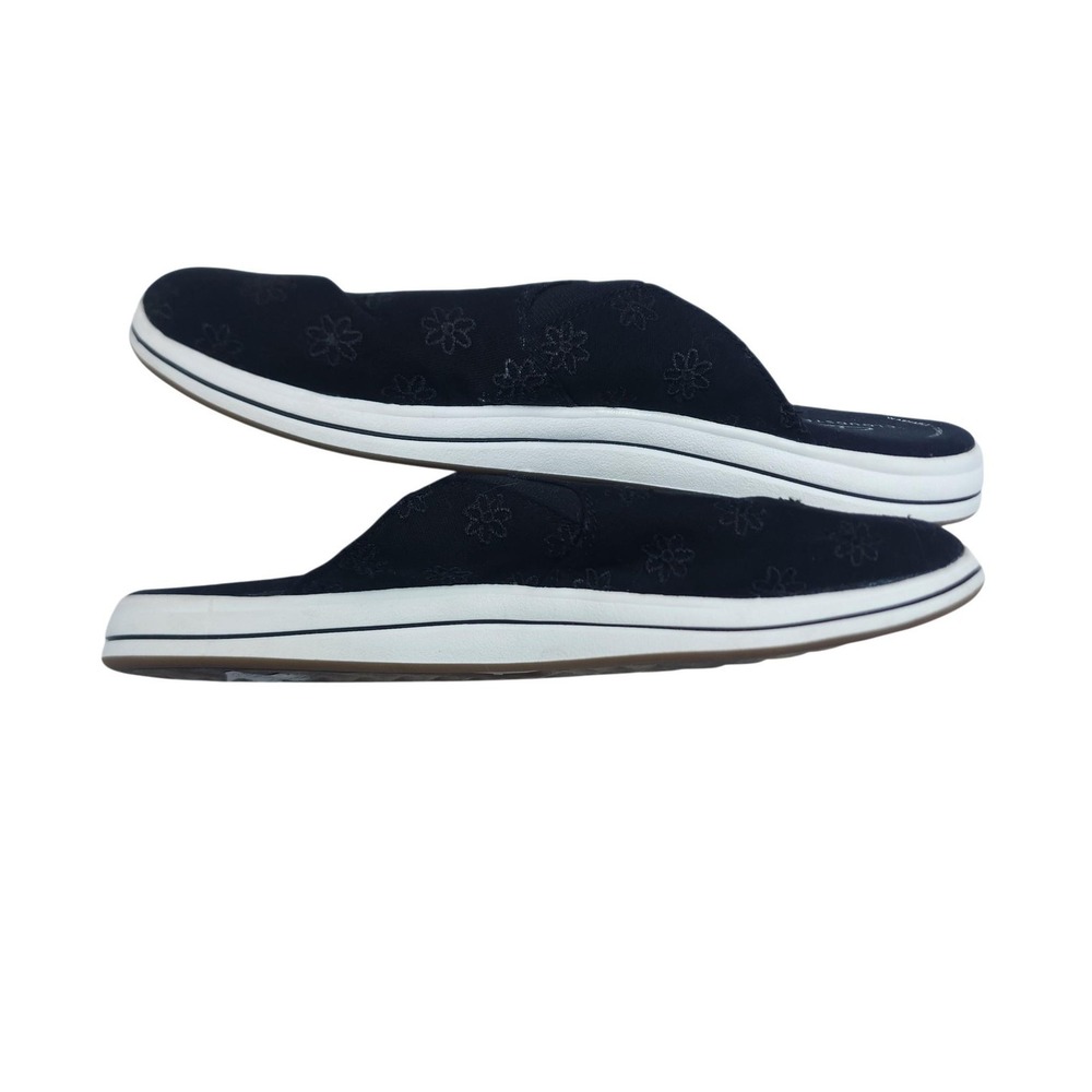Clarks Cloudsteppers Mule Shoes Womens Size 10 Black Floral Slip On Comfort - Picture 8 of 8